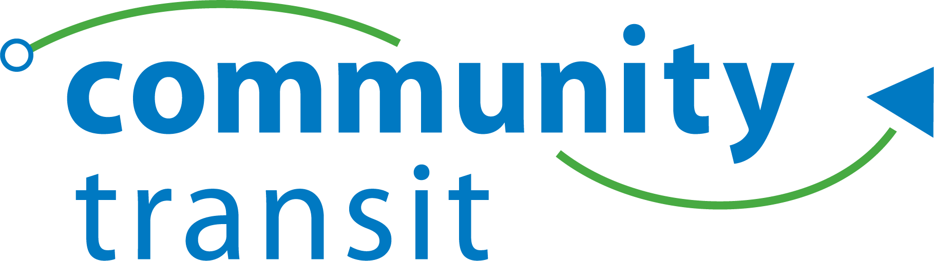 Community Transit logo - blue text with curvy arrow