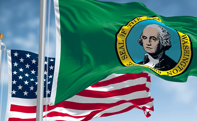 Federala and Stare Regulations US and Washinton State Flag