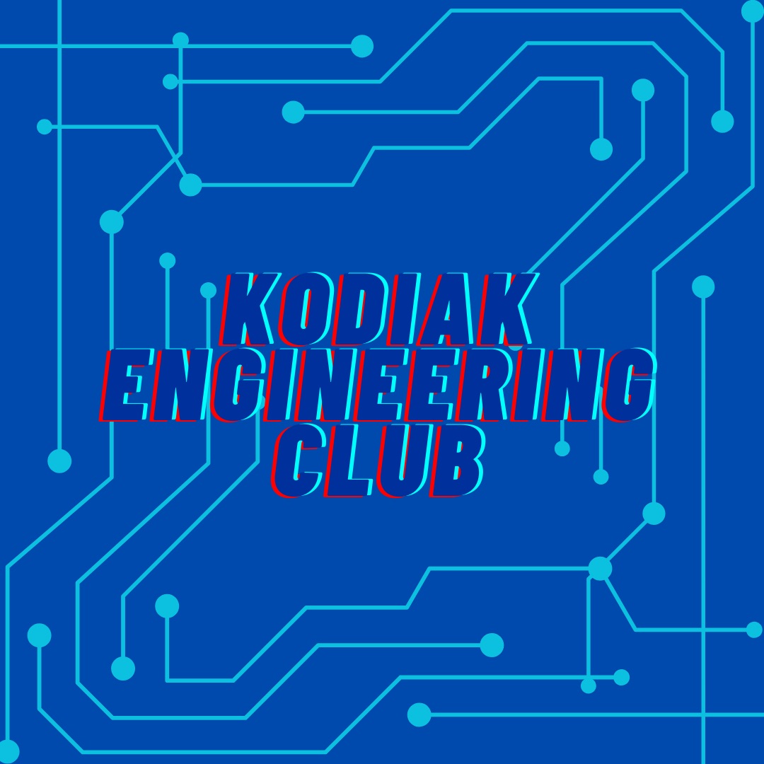 Kodiak Engineering Club logo - circuit board illustration background with text, 'Kodiak Engineering Club'