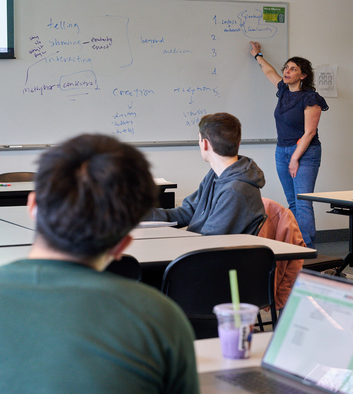 Dedicated Faculty A student attentively focus on the professor teaching.