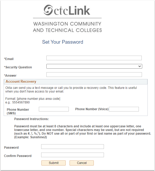 ctcLink Set Your Password ctcLink Set Your Password screenshot